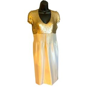 Luca Luca vintage couture Empire Line dress size 8  silk & sequined exceptional